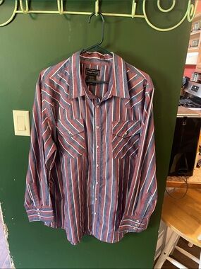 High Noon Men’s Western Cowboy Long Sleeve Pearl Snap Button Up Size XL